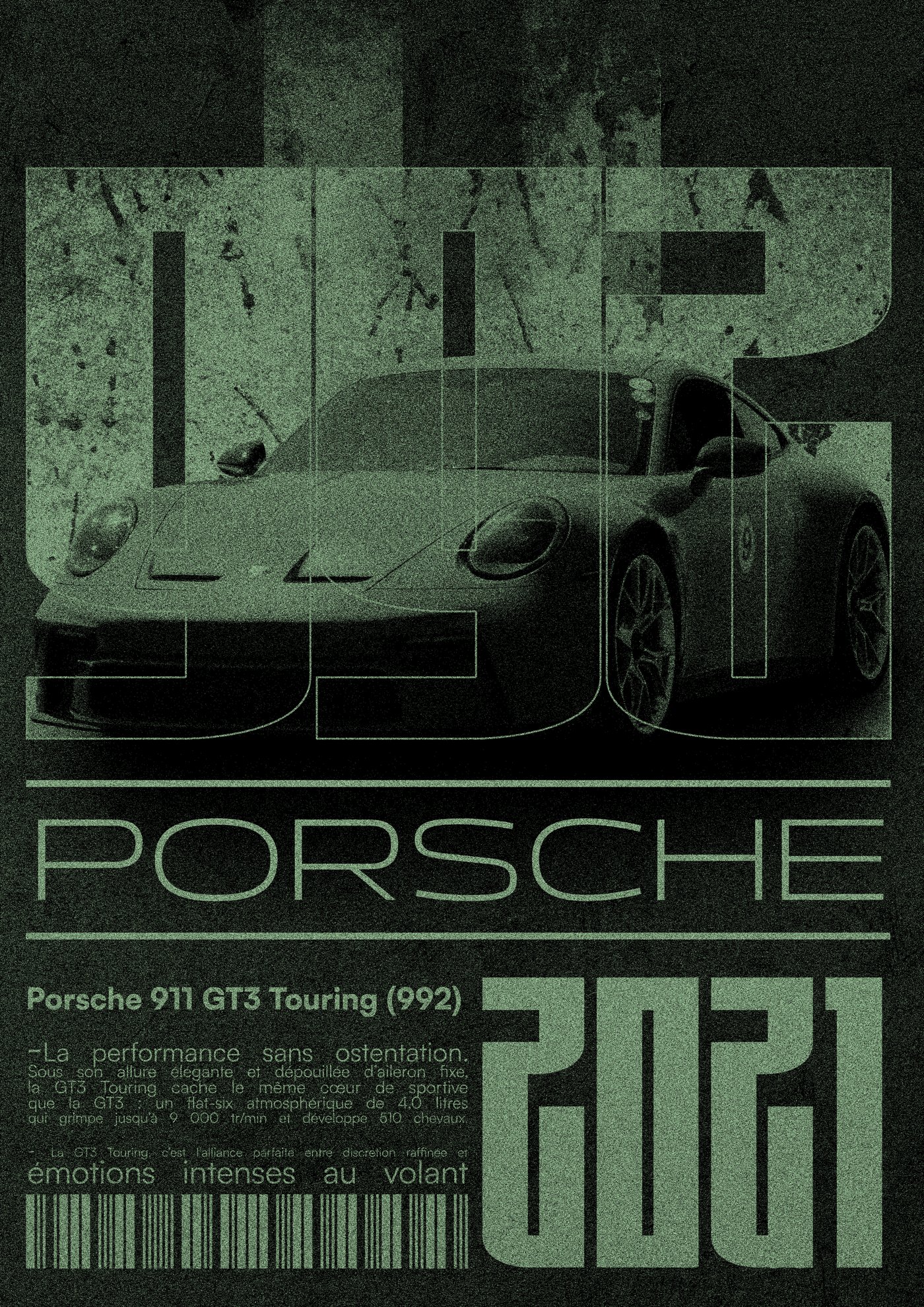 Affiche Porsche 911 GT3 Touring